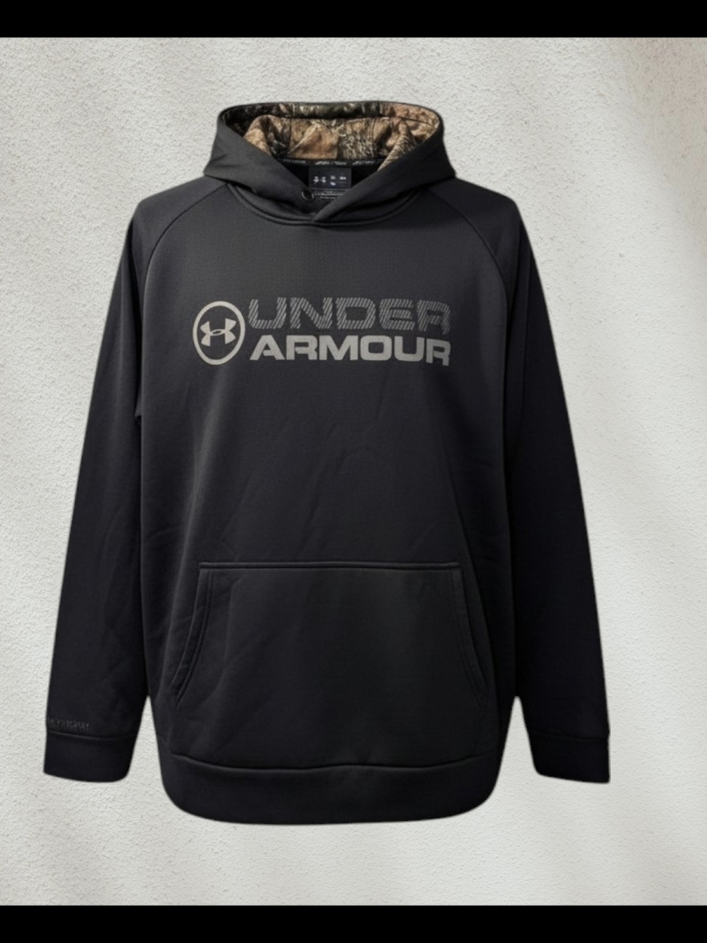 Under Armour Black Logo Hoodie with Camo Lining